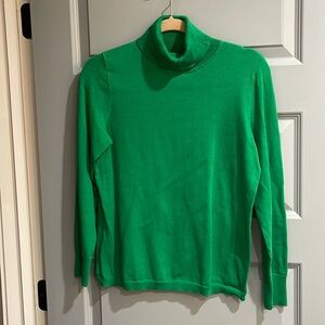 Kelly Green knit turtleneck sweater from Talbots